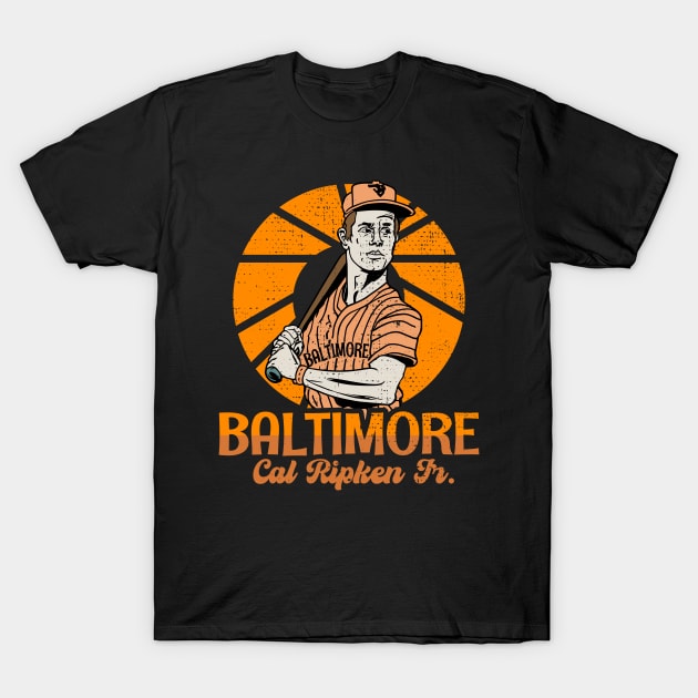 Baltimore Maryland Orioles Baseball Cal Ripken Jr T-Shirt by Tezatoons